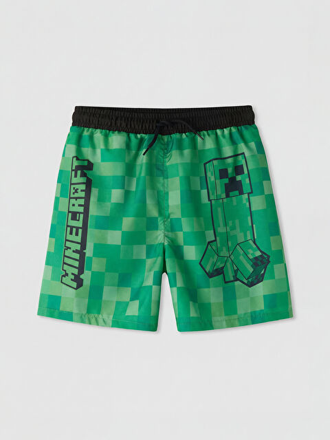 LCW Kids Minecraft Baskılı Erkek Çocuk Deniz Şortu - S6CK93Z4-LRG