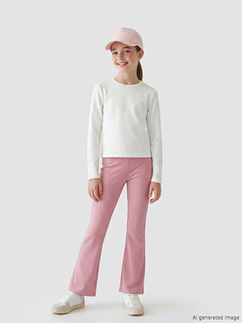 LCW Kids Beli Lastikli İspanyol Paça Kız Çocuk Tayt - S6CL49Z4-GEA