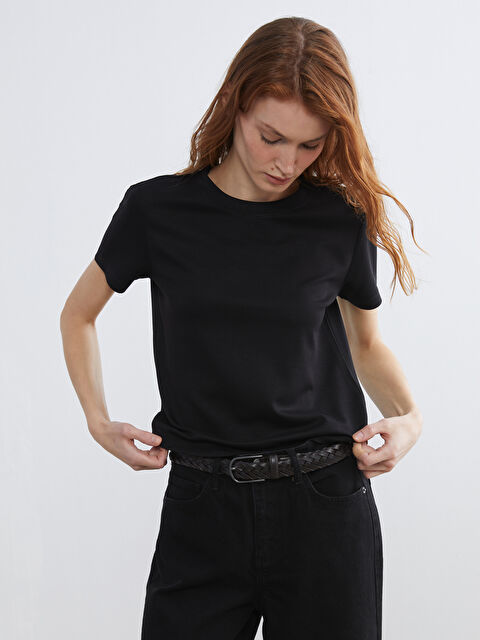 LCW Vision تي شيرت اسود نساء