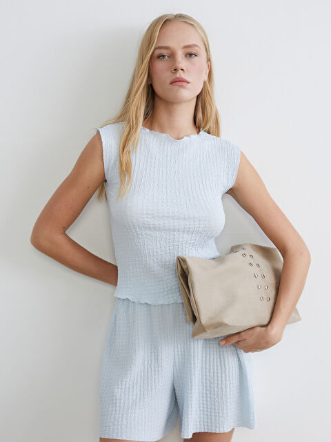 LCW Vision Bisiklet Yaka Dokulu Bluz - S6CM12Z8-QWQ