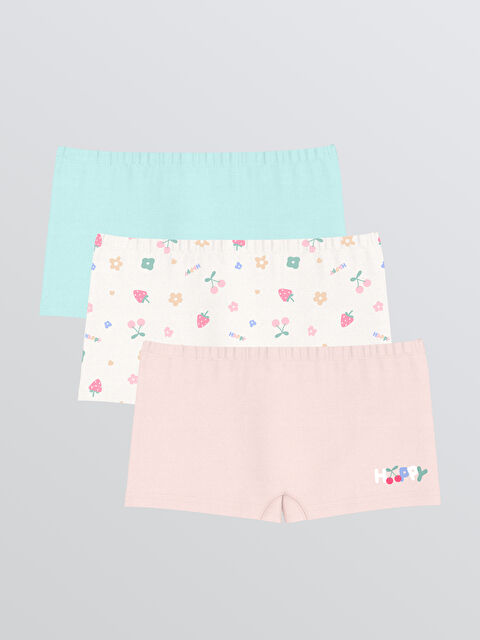 LCW Kids Baskılı Kız Çocuk Boxer 3'lü - S6CM35Z4-LRB