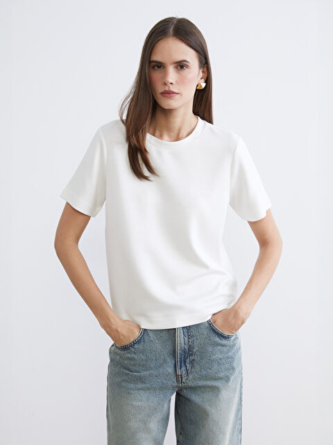 LCW Vision Crew Neck Soft Touch Women's T-Shirt - S6CM66Z8-R9J