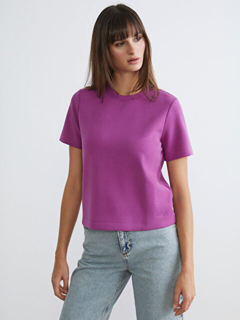 LCW Vision Frau VIOLETT T-Shirt - S6CM67Z8-HFJ