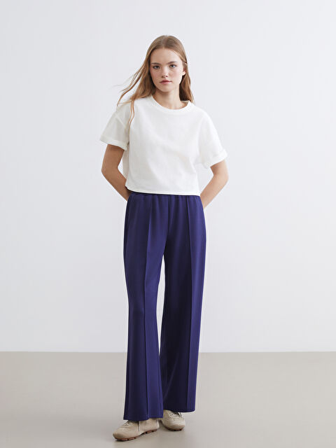 KOOR SPORT Elastic Waist Wide Leg Women's Sweatpants