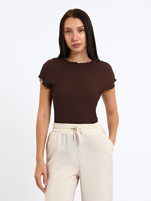 XSIDE Crew Neck Textured Blouse - S6CN26Z8-S7U