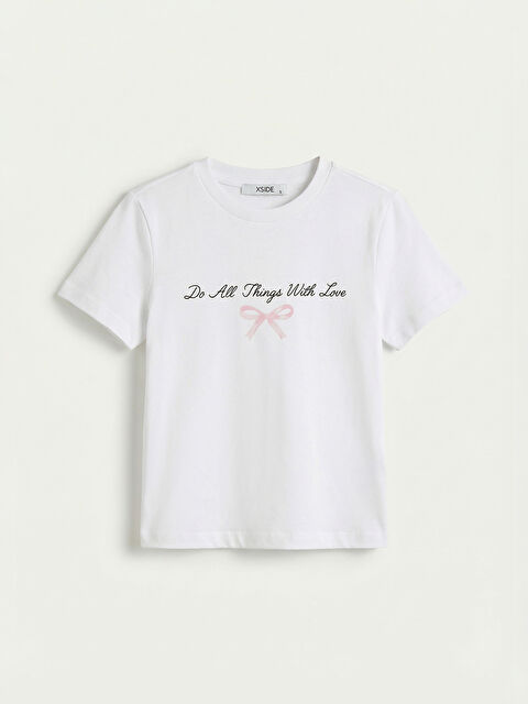 XSIDE تيشيرت حريمي مطبوع برقبة دائرية - S6CN45Z8-Q6K