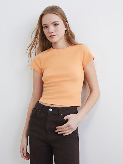 XSIDE Woman ORANGE Crop Top - S6CN46Z8-G53