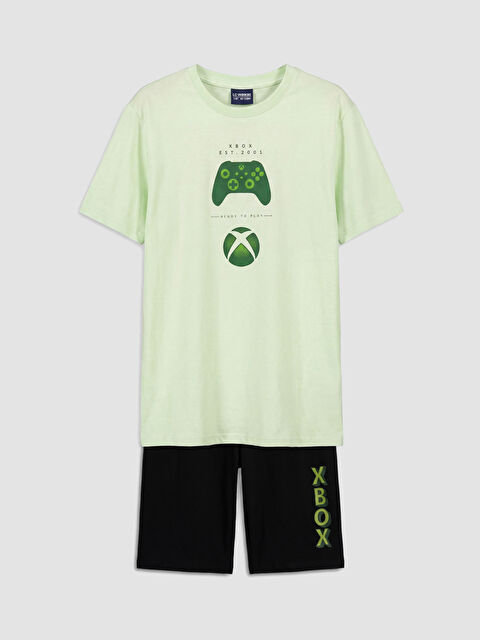 LCW Kids Bisiklet Yaka Xbox Baskılı Erkek Çocuk Pijama Takımı