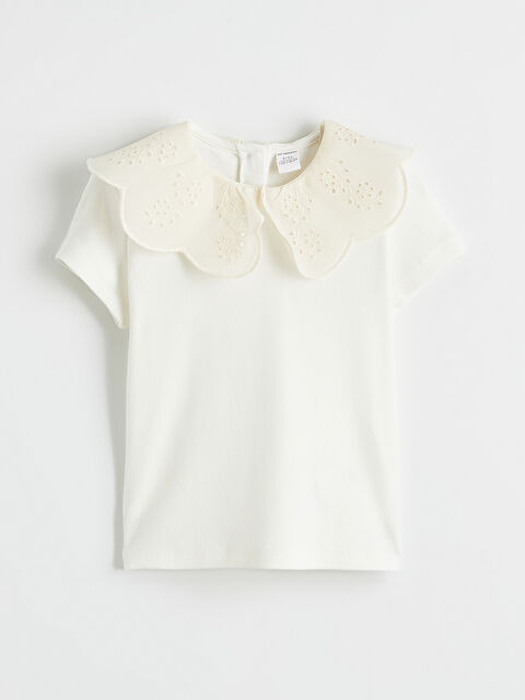 LCW Kids Girl ECRU T-Shirt - S6CN54Z1-R9J