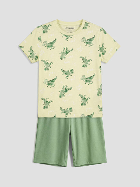 LCW Kids Baskılı Erkek Çocuk Şortlu Pijama Takımı