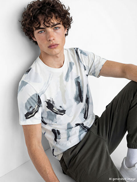 XSIDE Man ECRU T-Shirt - S6CO16Z8-R9J