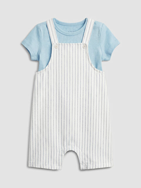 LCW baby Çizgili Erkek Bebek Salopet ve Tişört - S6CO45Z1-LFC