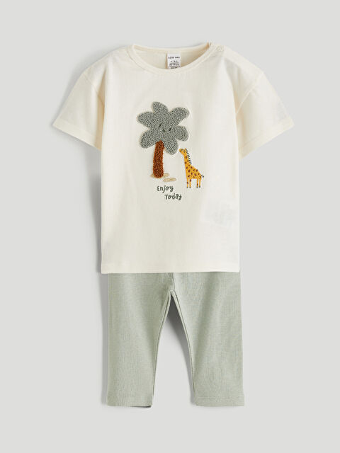 LCW baby Embroidered Crew Neck Baby Boys' Set - S6CO63Z1-FDL