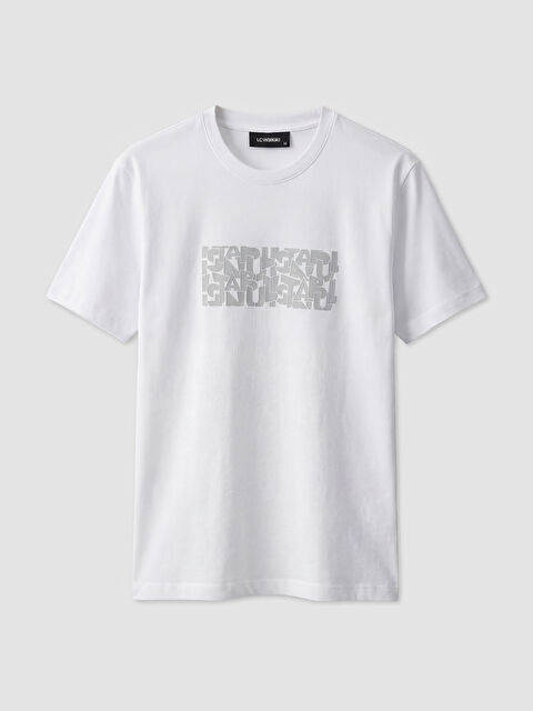 LCWAIKIKI Classic Bisiklet Yaka Baskılı Erkek Tişört - S6CO68Z8-Q6K