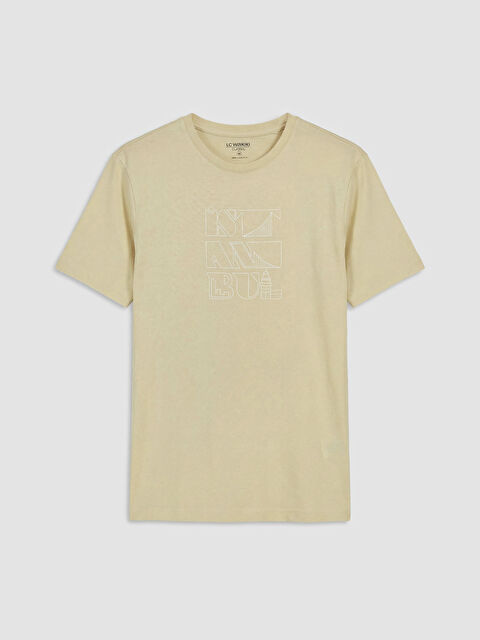 LCWAIKIKI Classic Bisiklet Yaka İstanbul Baskılı Erkek Tişört