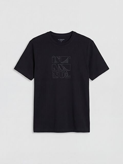 LCWAIKIKI Classic Bisiklet Yaka İstanbul Baskılı Erkek Tişört - S6CO69Z8-CVL