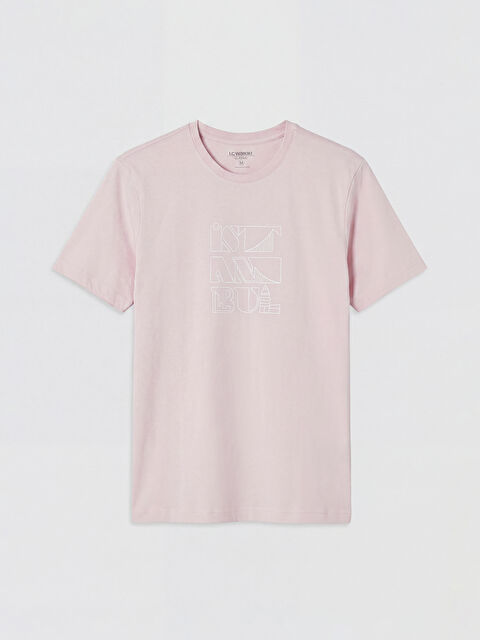 LCWAIKIKI Classic Bisiklet Yaka İstanbul Baskılı Penye Erkek Tişört