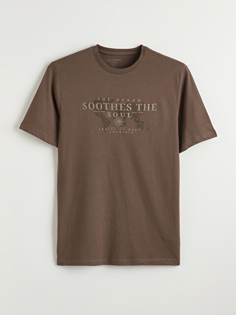 LCWAIKIKI Classic Bisiklet Yaka Baskılı Penye Erkek Tişört - S6CO71Z8-954