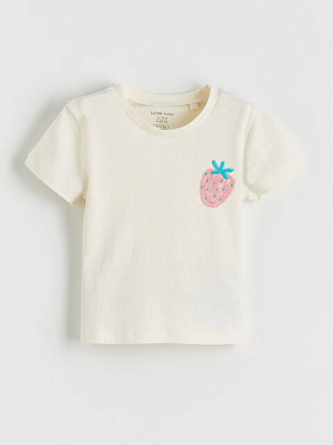 LCW baby Strawberry Print Baby Girl Jersey T-Shirt - S6CO88Z1-FDL