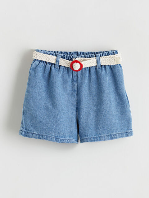 LCW Kids Beli Kemerli Kız Çocuk Jean Şort - S6CP22Z1-507