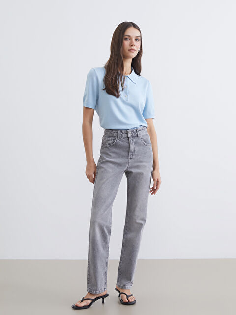 LCW Jeans Mom Fit Kadın Jean Pantolon - S6CP36Z8-GRD