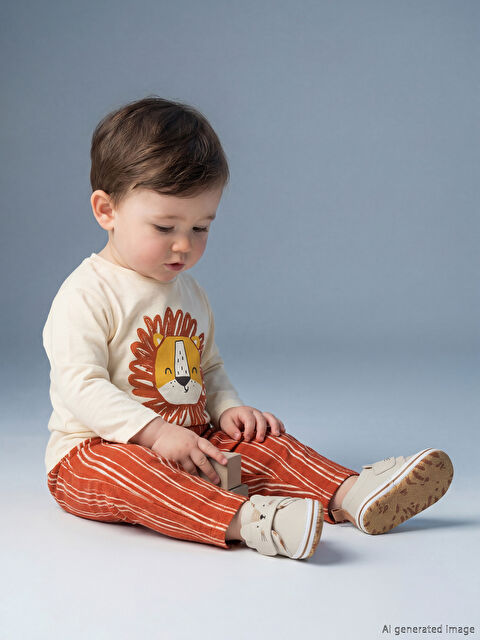 LCW baby Aslan Baskılı ve Çizgili Erkek Bebek Pijama Takımı - S6CP46Z1-FDL