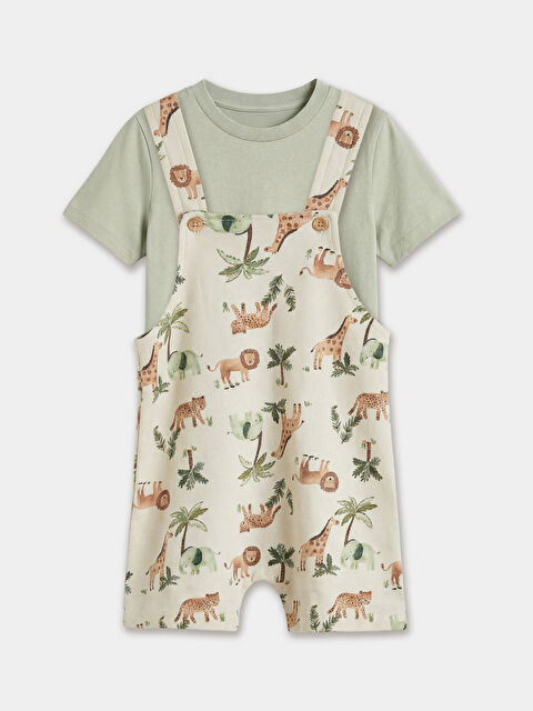 LCW baby Bisiklet Yaka Erkek Bebek Salopet ve Tişört - S6CP52Z1-LQB