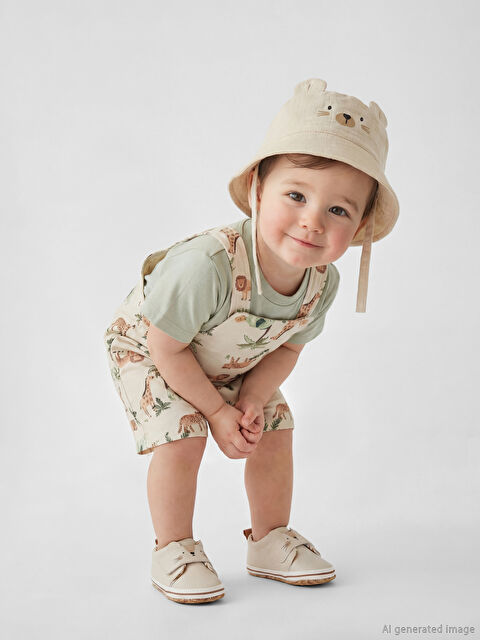 LCW baby Hayvan Desenli Erkek Bebek Salopet ve Tişört - S6CP52Z1-LQB