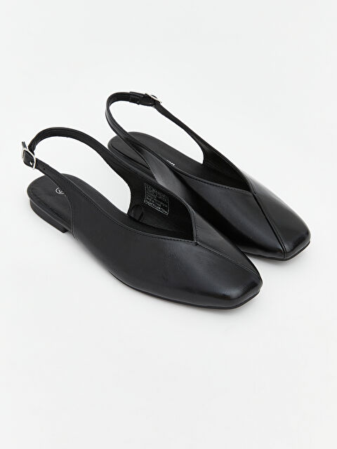 LCW STEPS Women's Leather-Look Ballet Flats - S6CQ44Z8-HUC