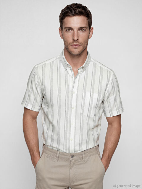 LCWAIKIKI Classic Regular Fit Armürlü Erkek Gömlek - S6CR07Z8-LFT