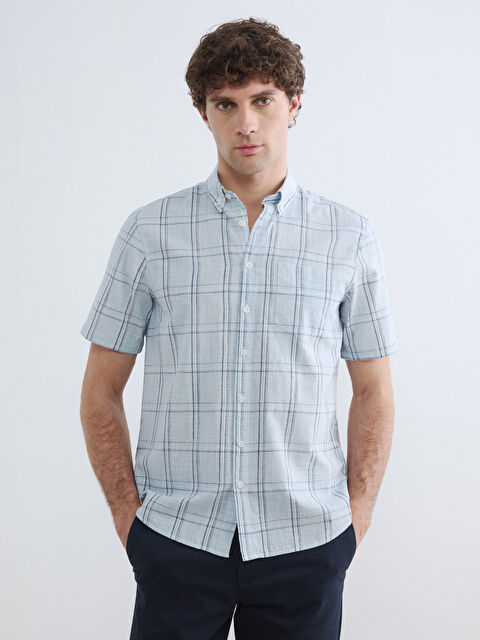 LCWAIKIKI Classic Regular Fit Ekose Poplin Erkek Gömlek