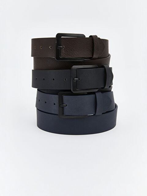 LCW ACCESSORIES Deri Görünümlü Erkek Kemer 3'lü - S6CR20Z8-CVL