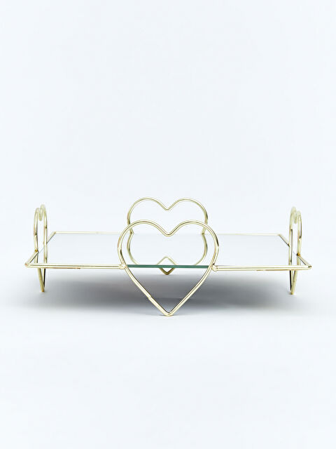 LCW HOME Kalp Desenli Cam Dekoratif Tepsi