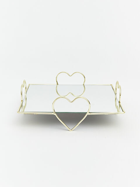 LCW HOME Kalp Desenli Cam Dekoratif Tepsi