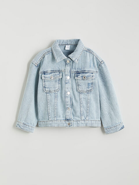 LCW Kids Gömlek Yaka Kız Çocuk Jean Ceket - S6CS86Z1-V2T