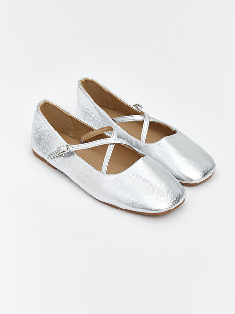 LCW STEPS Leather-look ballet flats for girls. - S6CU24Z4-G8Z