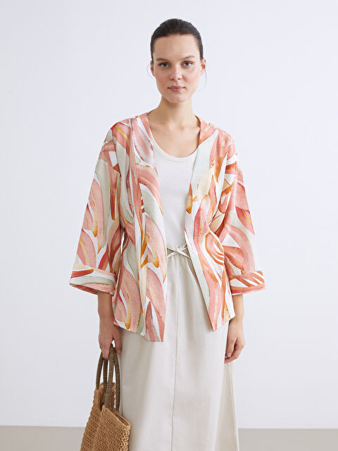 LCWAIKIKI Classic Shawl Collar Patterned Women's Kimono - S6CU46Z8-F9C