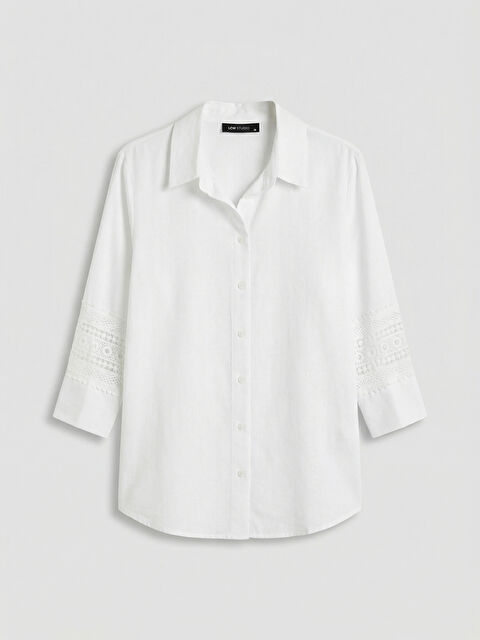 LCWAIKIKI Classic Dantel Detaylı Oversize Kadın Gömlek - S6CU48Z8-FEW