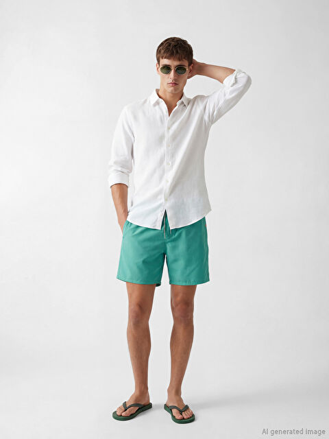 LCW SWIMWEAR Diz Hizası Boy Erkek Deniz Şortu - S6CU98Z8-SZF