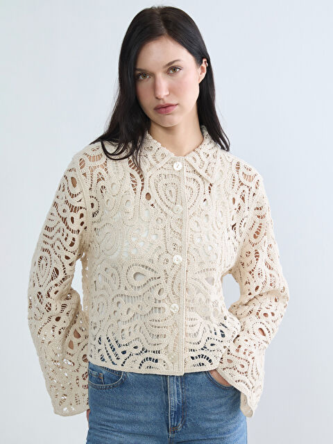 LCW STUDIO Woman BEIGE Overshirt - S6CV24Z8-DEE