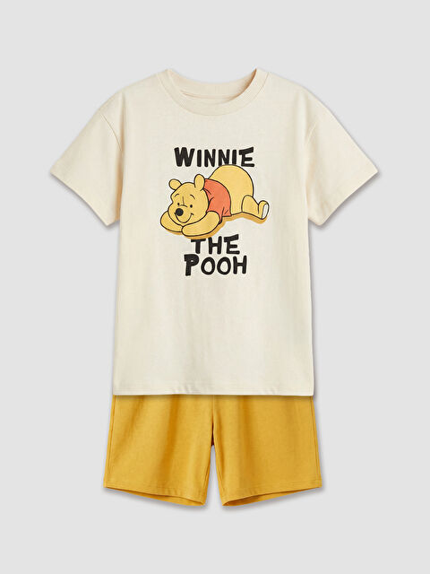 LCW baby Winnie the Pooh Print Baby Boy T-Shirt and Shorts Set - S6CV39Z1-KXP
