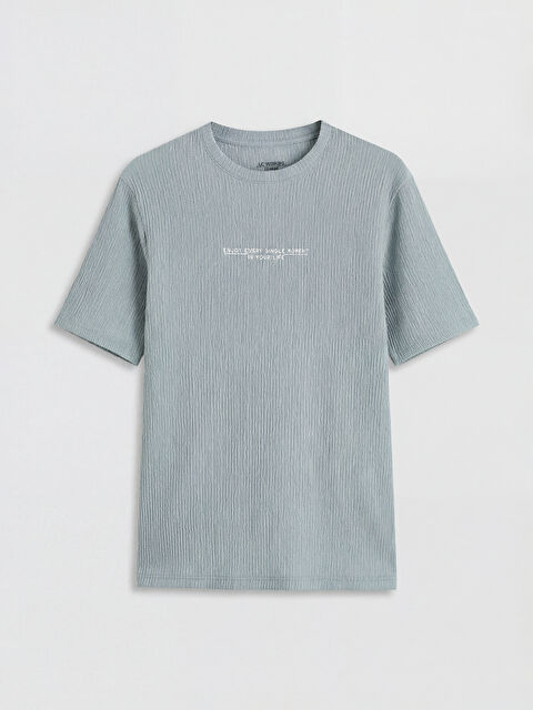 LCWAIKIKI Classic Bisiklet Yaka Baskılı Erkek Tişört - S6CV51Z8-8ZP