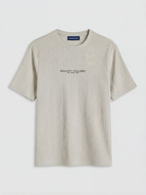 LCWAIKIKI Classic Bisiklet Yaka Baskılı Erkek Tişört - S6CV51Z8-G5K