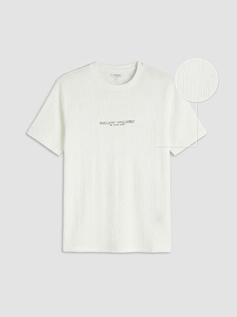 LCWAIKIKI Classic Bisiklet Yaka Baskılı Erkek Tişört - S6CV51Z8-R9J