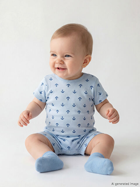 LCW baby Bisiklet Yaka Erkek Bebek Tulum 2'li - S6CY91Z1-LQQ