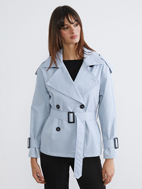 LCW Vision Women's Double-Breasted Trench Coat - S6DA69Z8-1OP
