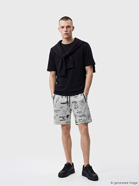 XSIDE Pantaloni scurți imprimați Regular Fit pentru bărbați - S6DA72Z8-847