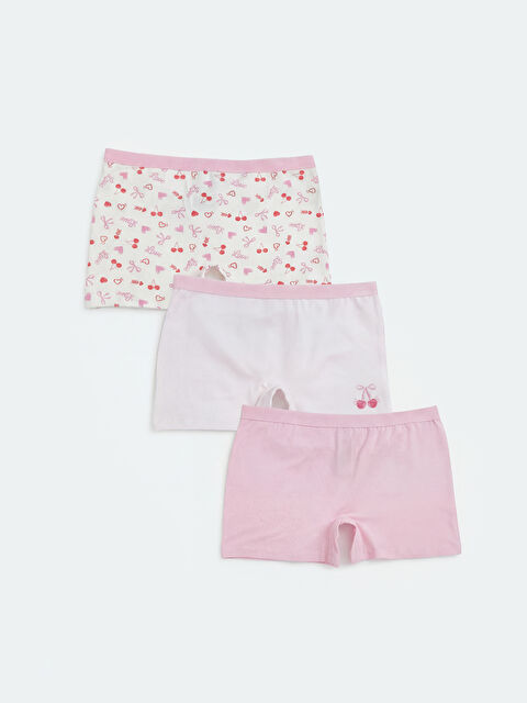 LCW Kids Baskılı Kız Çocuk Boxer 3'lü - S6DA93Z4-LU7