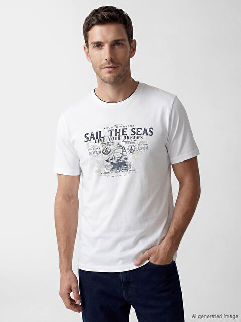 LCWAIKIKI Classic تي شيرت رجالي محبوك مطبوع بياقة دائرية - S6DC57Z8-Q6K