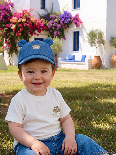 LCW baby Ayıcık Nakışlı Erkek Bebek Kep Şapka